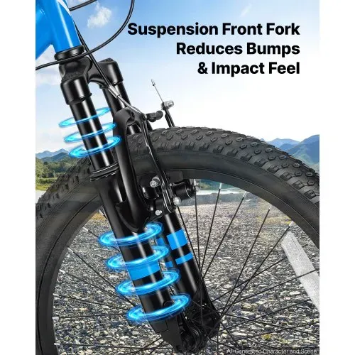 VEVOR Mountainbike 20 Zoll 6-Gang Fahrrad aus Kohlenstoffstahl Blau für Freizeitfahrten & Leichte Offroad-Touren, 80 kg Tragkraft, Klingel, Verstellbarem Sattel, Lichthalterung und Doppelbremse VEVOR Mountainbike 20 Zoll 6-Gang Fahrrad aus Kohlenstoffstahl Blau für Freizeitfahrten & Leichte Offroad-Touren, 80 kg Tragkraft, Klingel, Verstellbarem Sattel, Lichthalterung und Doppelbremse