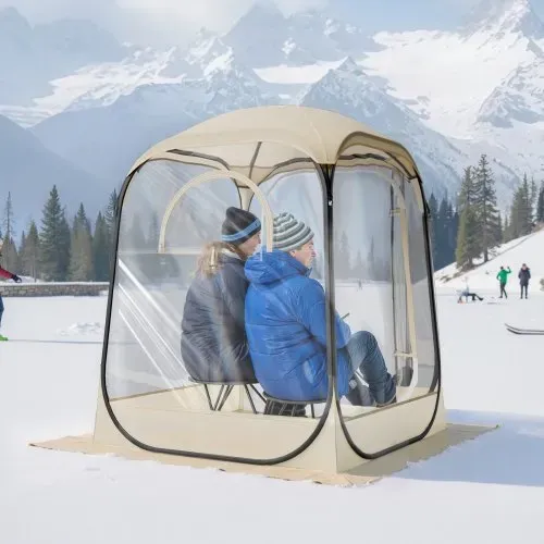 VEVOR Transparentes Zelt, 127x127x170 cm, Pop-up-Zelt für 1–2 Personen, Sportzelt mit Bodenmatte & oberer Abdeckung, Outdoor-Bubble-Zelt, Campingunterstand für Veranstaltungen, Angeln, Jubeln – Bild 7