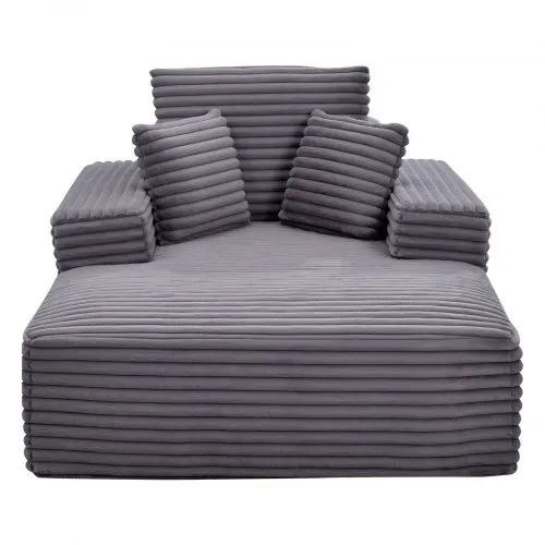 VEVOR Chaiselongue Relaxliege 138 cm, gepolstertes Schlafsofa mit Dekokissen & Armlehnen, Schlafcouch mit tiefer Sitzfläche für Wohnzimmer Schlafzimmer, Loungesessel aus hochelastischem Schwamm – Bild 10