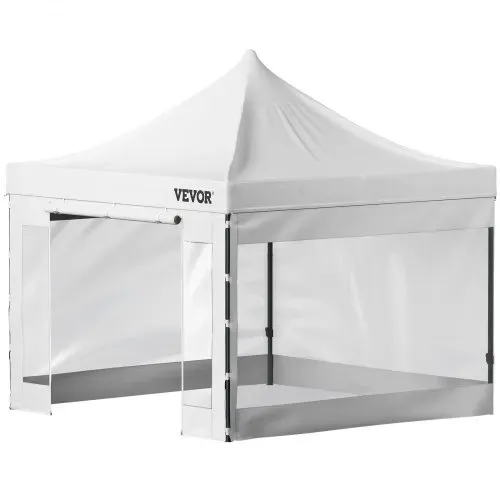 VEVOR Pavillon faltbar 3x3m Faltpavillon 240g PVC-beschichtetes Polyester Pop-Up-Pavillon 1,95-2,13m Einstellbar Partyzelt Festzelt Strandzelt Weiß für Hochzeiten oder andere kommerzielle Aktivitäten – Bild 8