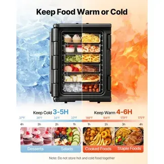 VEVOR Isolierte Thermobox Warmhaltebox 90 L, LLDPE-Lebensmittelbehälterträger mit Doppelschnallen, Speisewärmer mit Griffen, Transportbox für Restaurant, Kantine, Isolierbox 645 x 445 x 610 mm VEVOR Isolierte Thermobox Warmhaltebox 90 L, LLDPE-Lebensmittelbehälterträger mit Doppelschnallen, Speisewärmer mit Griffen, Transportbox für Restaurant, Kantine, Isolierbox 645 x 445 x 610 mm