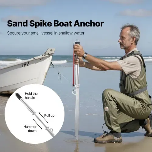 VEVOR Sand Bootsanker mit Spike Gleitanker, verzinkter Kohlenstoffstahl Bootsanker, Flachwasser-Strandanker, zur Sicherung von Jetskis, PWCs, Pontonkajaks an Stränden und Sandbänken VEVOR Sand Bootsanker mit Spike Gleitanker, verzinkter Kohlenstoffstahl Bootsanker, Flachwasser-Strandanker, zur Sicherung von Jetskis, PWCs, Pontonkajaks an Stränden und Sandbänken