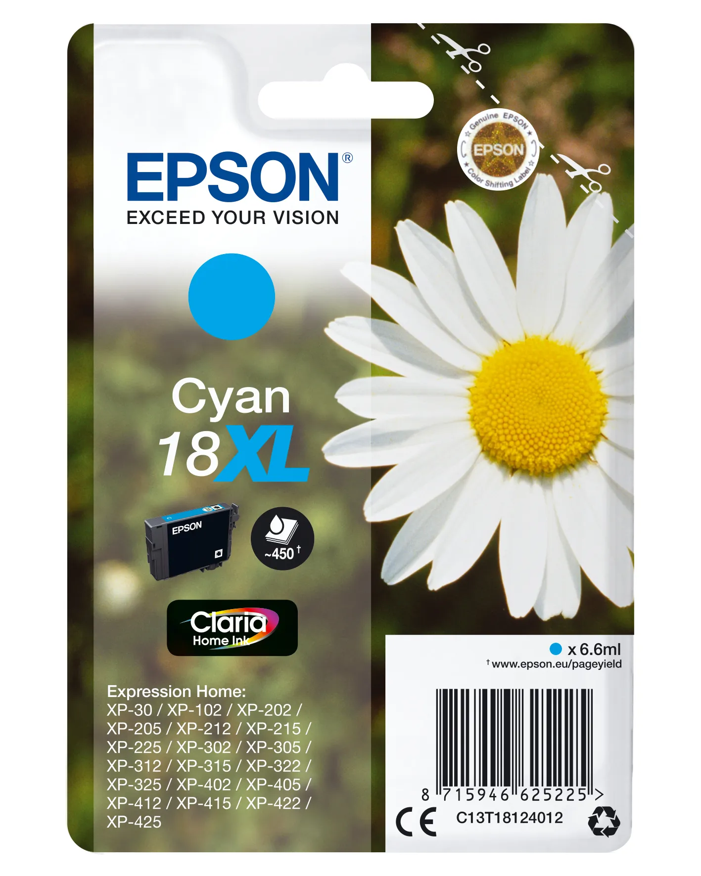 Epson Daisy Singlepack Cyan 18XL Claria Home Ink Epson Daisy Singlepack Cyan 18XL Claria Home Ink