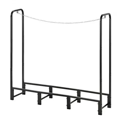 VEVOR Kaminholzregal 1/4 Cord Brennholzregal Feuerholzregal 1220x320x1185mm, für Kamin, Terrasse & Balkon, Rahmen aus Kohlenstoffstahl Pulverbeschichtet, Tragfähigkeit 250 kg, Kapazität 591,8 L Schwarz – Bild 8