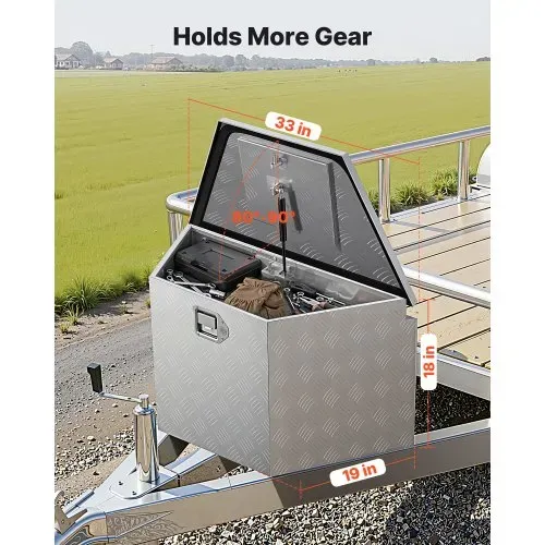 VEVOR Deichselbox Truckbox 838 x 483 x 457 mm aus Aluminium, 50 kg Belastbare Werkzeugaufbewahrungsbox mit Schloss & Schlüsseln, Anhängerbox für Pickup-Ladeflächen Wohnmobile SUVs Geländewagen, Silber VEVOR Deichselbox Truckbox 838 x 483 x 457 mm aus Aluminium, 50 kg Belastbare Werkzeugaufbewahrungsbox mit Schloss & Schlüsseln, Anhängerbox für Pickup-Ladeflächen Wohnmobile SUVs Geländewagen, Silber