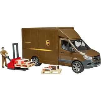 MB Sprinter UPS mit Fahrer und Zubehör, Modellfahrzeug MB Sprinter UPS mit Fahrer und Zubehör, Modellfahrzeug