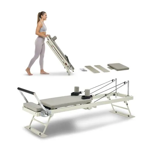 VEVOR Faltbarer Pilates Reformer Trainingsgerät im Heim-Fitnessstudio, Pilates-Bett mit doppeltem Widerstand – Feder und Kordel, für Fortgeschrittene und Anfänger, bis zu 181,44 kg VEVOR Faltbarer Pilates Reformer Trainingsgerät im Heim-Fitnessstudio, Pilates-Bett mit doppeltem Widerstand – Feder und Kordel, für Fortgeschrittene und Anfänger, bis zu 181,44 kg