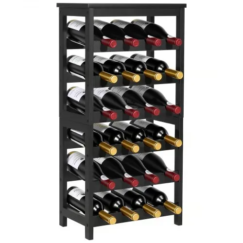 VEVOR Weinregal für 24 Flaschen, 6-stöckig, freistehendes Flaschenregal mit 36 kg Gesamtbelastbarkeit, Weinflaschenständer für Küche Keller Bar Esszimmer Wohnzimmer, Weinflaschenhalter Schwarz VEVOR Weinregal für 24 Flaschen, 6-stöckig, freistehendes Flaschenregal mit 36 kg Gesamtbelastbarkeit, Weinflaschenständer für Küche Keller Bar Esszimmer Wohnzimmer, Weinflaschenhalter Schwarz