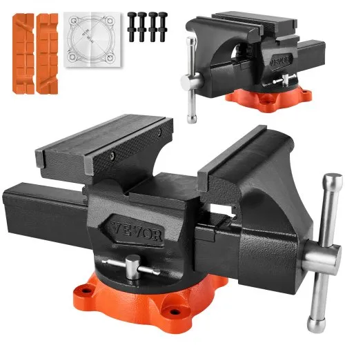 VEVOR Schraubstock, 203 mm Backenbreite, 203 mm max. Backenöffnung, 360° schwenkbare Feststellbasis, 94 mm Ausladung, Werkbank-Schraubstock aus Sphäroguss, Zweiwege-Backen zum Einspannen runder Rohre VEVOR Schraubstock, 203 mm Backenbreite, 203 mm max. Backenöffnung, 360° schwenkbare Feststellbasis, 94 mm Ausladung, Werkbank-Schraubstock aus Sphäroguss, Zweiwege-Backen zum Einspannen runder Rohre