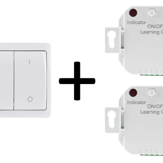Funk Starter-Set No.4 „Pilota Casa“ 2-fach Wandschalter + 2x UP Empfänger Funk Starter-Set No.4 „Pilota Casa“ 2-fach Wandschalter + 2x UP Empfänger