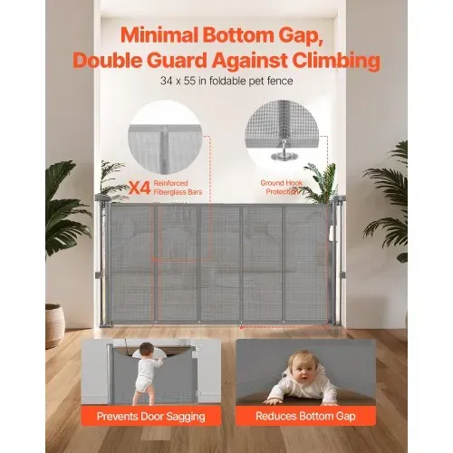 VEVOR einziehbares Babygitter (87 cm hoch ausziehbar bis 140 cm breit) ausziehbares Gitter für Kinder Haustiere, Netzmaterial, Treppenschutzgitter für Innentreppen, Türen, Flure, Spielzimmer, Grau VEVOR einziehbares Babygitter (87 cm hoch ausziehbar bis 140 cm breit) ausziehbares Gitter für Kinder Haustiere, Netzmaterial, Treppenschutzgitter für Innentreppen, Türen, Flure, Spielzimmer, Grau