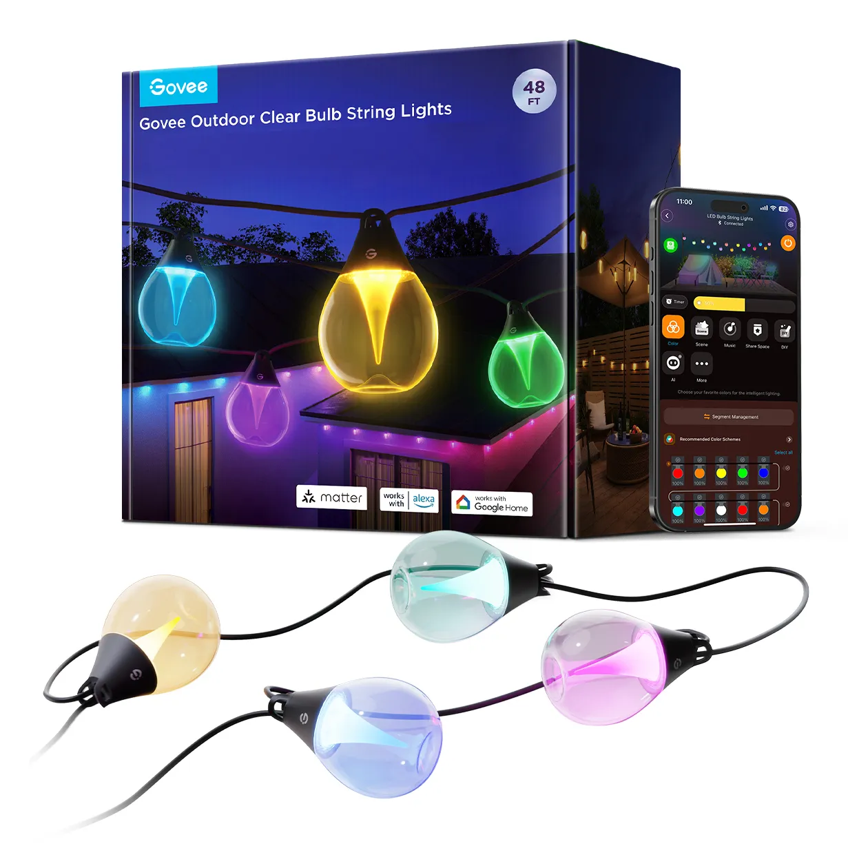 Govee H7025CB1 Smart Lighting Intelligente Strangleuchte Wi-Fi/Bluetooth Govee H7025CB1 Smart Lighting Intelligente Strangleuchte Wi-Fi/Bluetooth