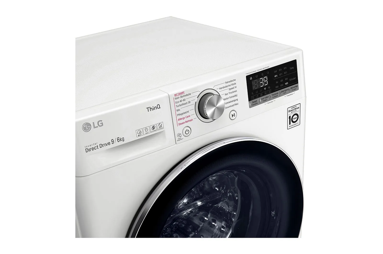 LG V7WD96H1A Waschtrockner Freistehend Frontlader Weiß – Bild 4