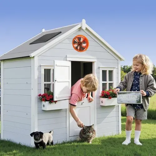 VEVOR Solar Ventilator, 400 x 150 mm, Solar Powered Fan, Dachbodenabluftventilator mit einstellbarem Thermostat, Außengitter, 1300 CFM Luftstromkapazität, für Giebel, Dach, Garage, Werkstatt – Bild 7