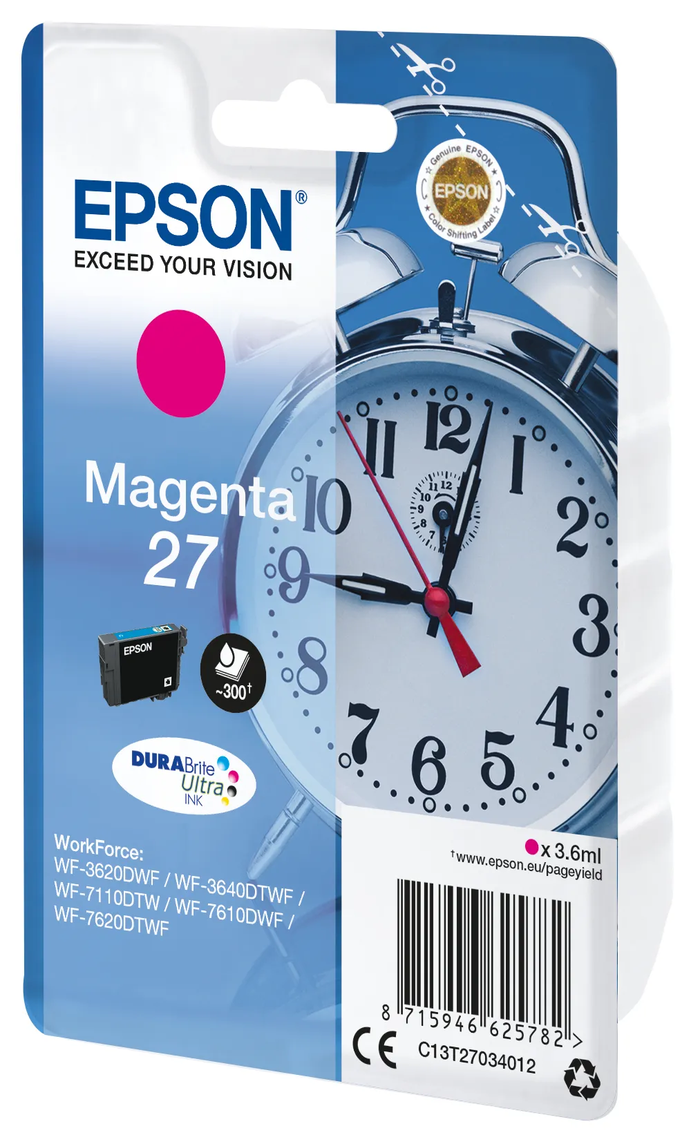 Epson Alarm clock Singlepack Magenta 27 DURABrite Ultra Ink – Bild 2
