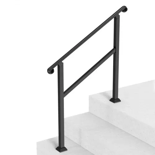 VEVOR Handläufe für Außentreppen, 2–3-stufiger Treppenhandlauf & Innengeländer-Set, Geländer für Außentreppen mit Montagesatz, Handläufe für Senioren, Verandageländer & Deckhandlauf, 1016 mm, schwarz – Bild 8