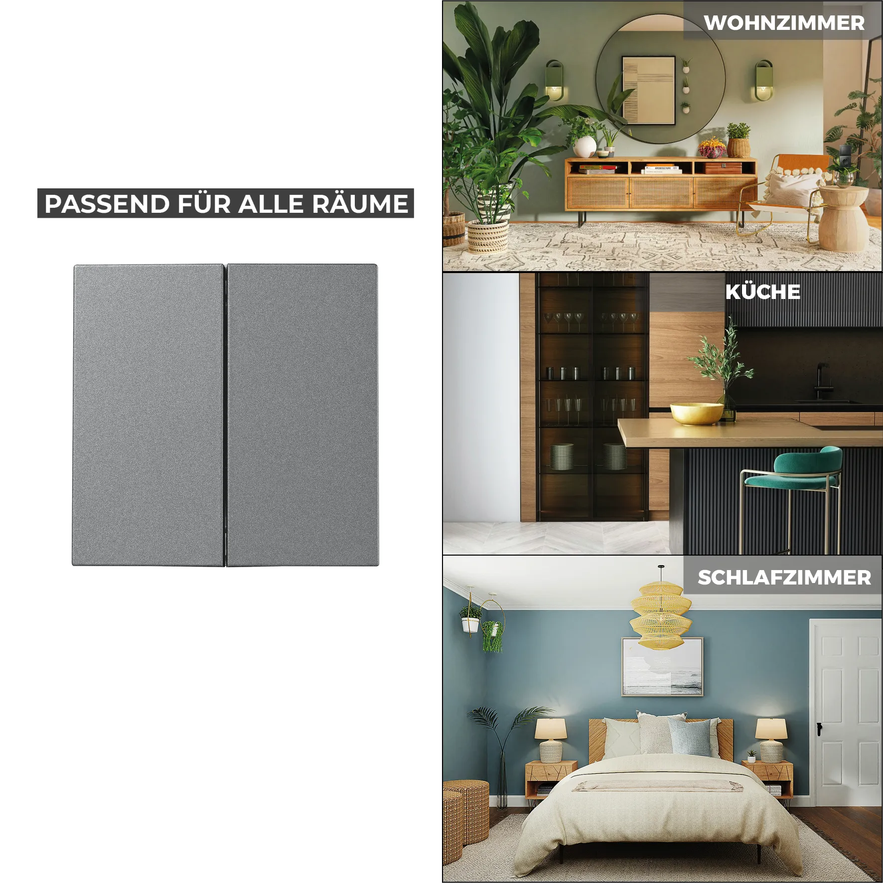 Taster McPower ''Shallow'' 2-fach, 250V~10A, UP, Steckanschluss, anthrazit – Bild 4