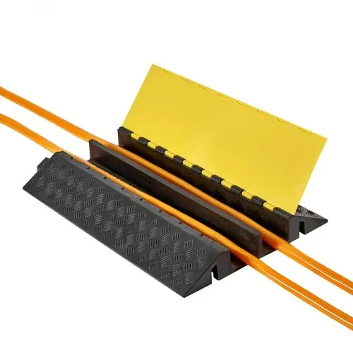VEVOR 950 mm Kabelbrücke, 9979 kg, 2-Kanal (100x75 mm) Überfahrschutz aus Gummi, Stolperschutz, Bodenabdeckungen, für Bereiche mit hoher Schwelle, Zuhause, Büro, Lager, 1 Stück – Bild 9