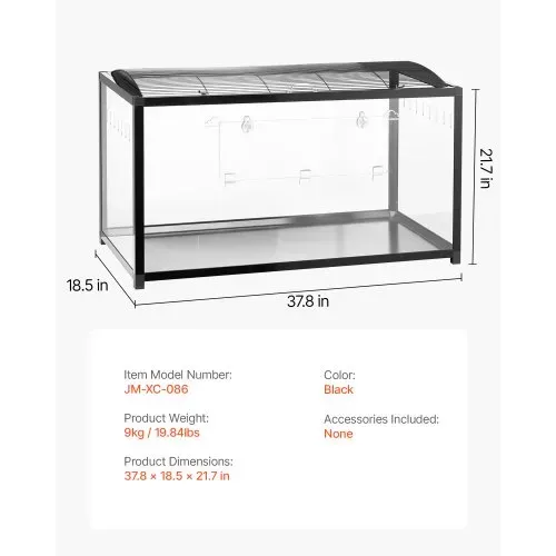VEVOR Hamsterkäfig, 360°-Sicht, transparenter Hamsterlebensraum, Kleintierkäfig, 96x47x55 cm, belüfteter Mäusekäfig mit Vordertür, Rattenkäfig, tragbares Hamsterhaus für Ratten, Meerschweinchen – Bild 6