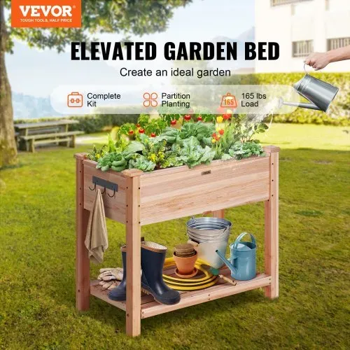 VEVOR Hochbeet Holz Pflanzkübel mit Ablage Blumenkasten 75kg Tragfähigkeit Garten Pflanzkasten Terrassen Gemüsebeet Gartenbeet Pflanzbeet 86x46x76cm ideal für den Anbau von Gemüse Obst Kräutern VEVOR Hochbeet Holz Pflanzkübel mit Ablage Blumenkasten 75kg Tragfähigkeit Garten Pflanzkasten Terrassen Gemüsebeet Gartenbeet Pflanzbeet 86x46x76cm ideal für den Anbau von Gemüse Obst Kräutern