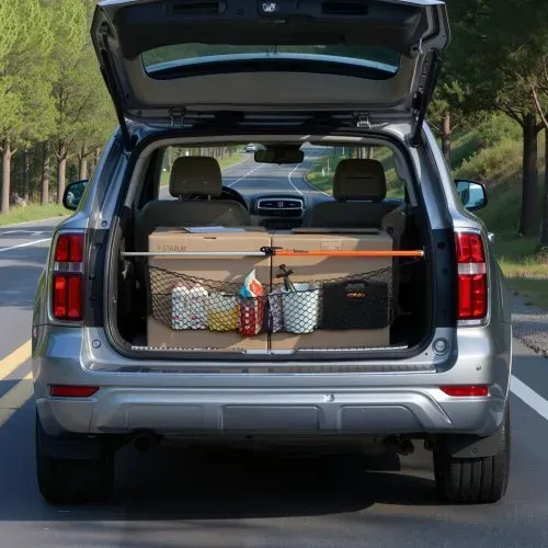 VEVOR Cargo Bar Ratschen Ladestange verstellbar 1016-1854 mm, Ladeflächenstange Ladestabilisator aus Stahl mit rutschfesten Fußpolstern mit Netz, ausziehbare Stützstange für Pickup Truck Minivan – Bild 7
