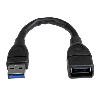 StarTech.com USB 3.0 Verlängerungskabel 15cm – Stecker/ Buchse – Schwarz StarTech.com USB 3.0 Verlängerungskabel 15cm – Stecker/ Buchse – Schwarz