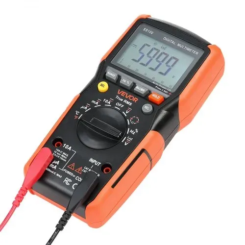 VEVOR Digitalmultimeter, 6000-Count TRMS DC/AC-Voltmeter-Stromtester, automatischer Bereichswahl für Strom, Spannung, Widerstand, Kapazität, Temperatur, Dioden, Durchgang, niedrige Impedanzmessung – Bild 9
