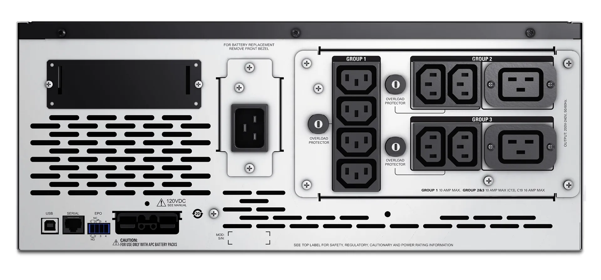 APC Smart-UPS X SMX3000HV - 3000VA, 8x C13 + 2x C19 Ausgang, USB, erweiterbare Laufzeit, kurze Tiefe – Bild 3