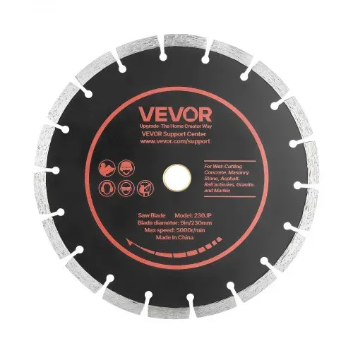 VEVOR 3 Stk. Diamanttrennscheiben 230mm, Diamant-Sägeblätter mit 22,2mm Bohrung & 10mm Segmenthöhe, Max. 5500 U/min Diamantscheiben für Trocken/Nass Schneiden, Trennscheibe für Beton Mauerwerk Stein – Bild 10