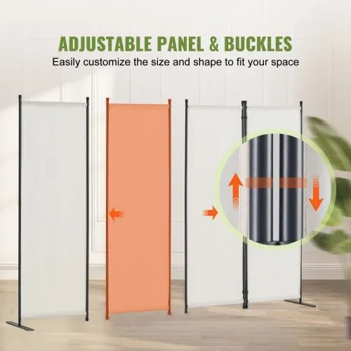 VEVOR Raumteiler Trennwand 4-teiliger Paravent Stellwand, faltbarer Sichtschutz für Büro Schlafzimmer Esszimmer Arbeitszimmer Balkon, Raumtrenner freistehend ( 228 x 45 x 172,5 cm), weiß – Bild 3