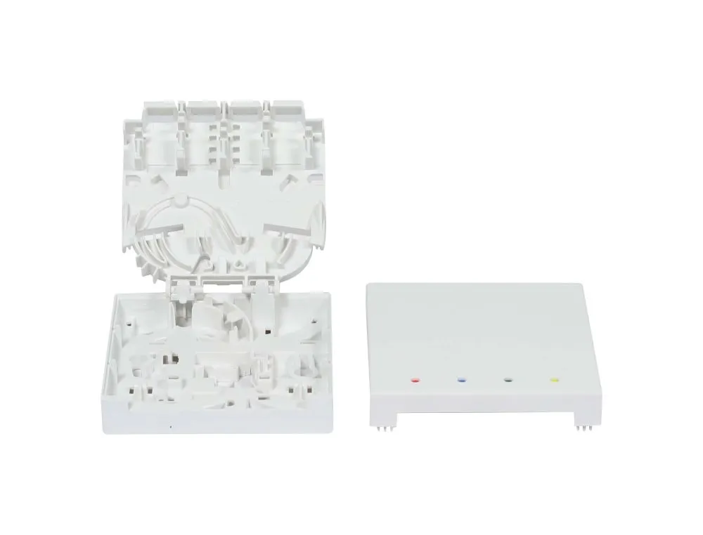 LWL-FTTH Wandgehäuse, für 4 Kupplungen SC-S oder LC-D 80x80 mit Kabelführung, DIN-Rail/Wand, Schrumpf, Synergy 21 – Bild 3