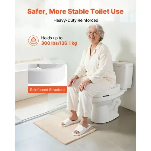 VEVOR Toilettensitzerhöhung Toilettenerhöhung (136 kg belastbar) mit 88,9 mm Hubhöhe, erhöhter Toilettensitz mit vergrößerter Öffnung für ältere Menschen, längliche Toilettenschüsseln – Bild 3