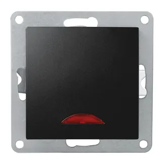 Schalter McPower “Flair“, 250V~/10A, UP, matt schwarz mit Orientierungsleuchte Schalter McPower “Flair“, 250V~/10A, UP, matt schwarz mit Orientierungsleuchte