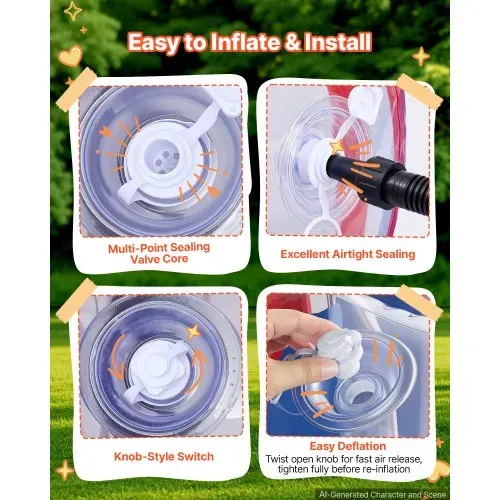 VEVOR 2 x Aufblasbare Bumper Sumo Bälle 1,2 m für Jugendliche Stoßball für Garten, Camping, Picknick & Rasen, 0,5 mm PVC, Heißverschweißte Griffe & Stabil Sitzende Schultergurte, mit Sternenmuster – Bild 5