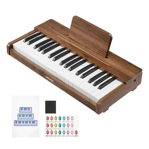 VEVOR Kinder-Keyboard, 37 Tasten, Digitales Holzpiano für Kinder ab 3 Jahren, Mini-Musikinstrument mit Realistischem Klang, Dual-Power, Einstellbare Lautstärke, Musikalische Früherziehung, Walnuss – Bild 8