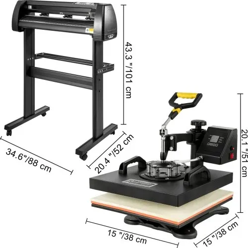 VEVOR 5 In 1 Hitzepresse 711,2 mm Vinyl Schneideplotter Schrittmotor 38x38cm – Bild 7