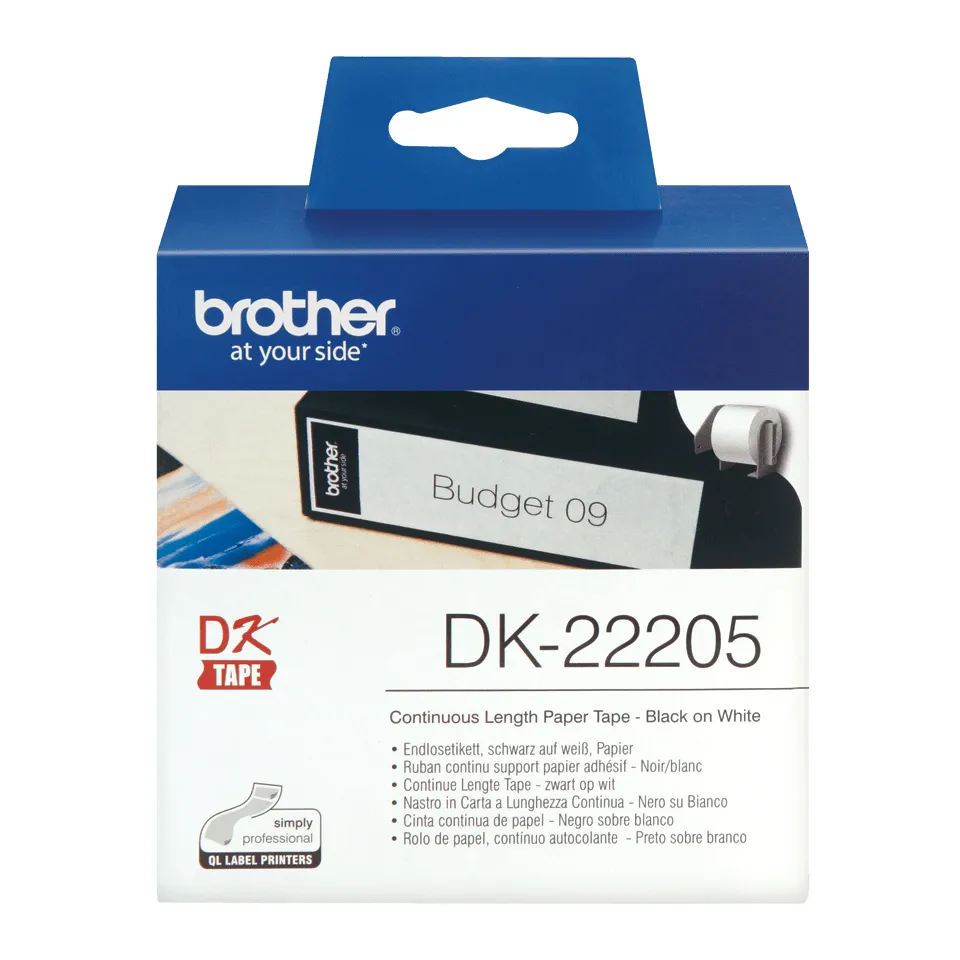 Brother DK-22205 Etiketten erstellendes Band Schwarz auf weiss – Bild 2