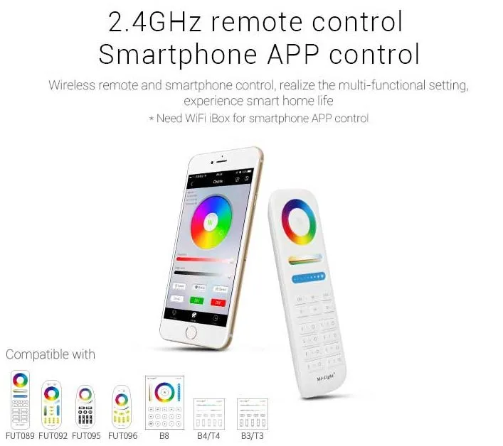 MiBoxer FUT064 LED Panel square 9W RGB-WW (RGB-CCT) mit Funk und WLAN – Bild 2