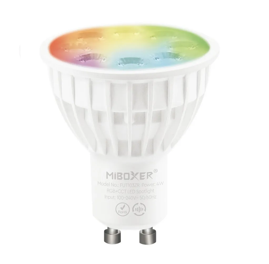 MiBoxer FUT103ZR LED Retrofit GU10 4W RGB-WW (RGB-CCT) Spot Zigbee 3.0 + 2.4G MiBoxer FUT103ZR LED Retrofit GU10 4W RGB-WW (RGB-CCT) Spot Zigbee 3.0 + 2.4G
