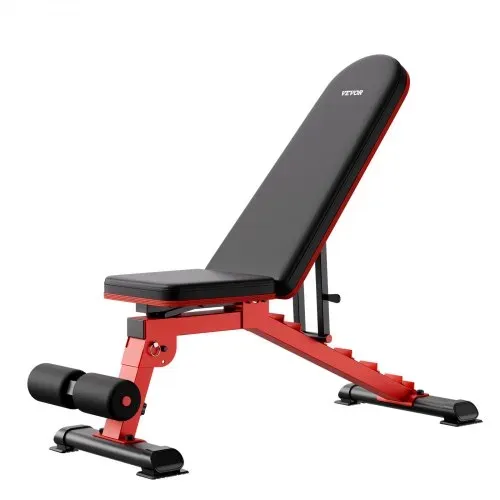 VEVOR Hantelbank Hantelbankpresse (544 kg belastbar) für Ganzkörpertraining, verstellbare Sit-up-Bank für Krafttraining im Heim-Fitnessstudio, Flachbank mit Schnellklapp- und Schnellverstellung – Bild 10