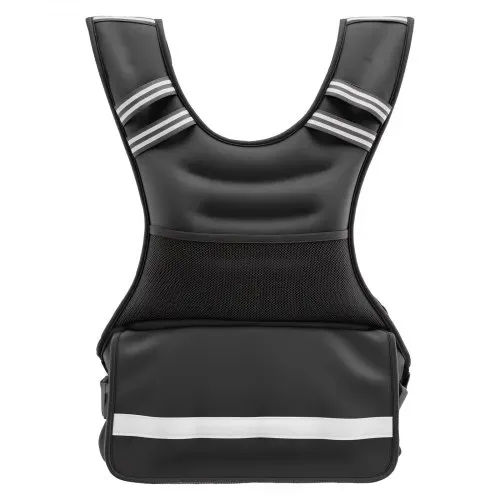 VEVOR Gewichtsweste Verstellbar mit 8 Gewichtsbeuteln à 2 lbs für Individuelles Training, X-förmige Fitnessweste mit Reflektorstreifen und Schnallenriemen für Krafttraining Laufen und Joggen Schwarz – Bild 9