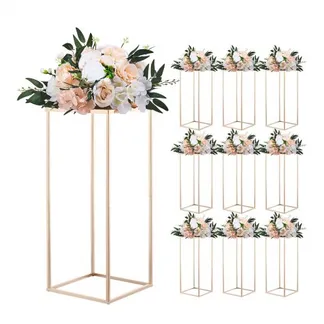 VEVOR Hochzeitsblumenständer 250x250x600mm, 10 Stk. Blumenhocker, Blumenständer mit Metallablage, goldener rechteckiger Pflanzenhocker für Hochzeiten, Partys, Geburtstage, Tischdekorationsständer VEVOR Hochzeitsblumenständer 250x250x600mm, 10 Stk. Blumenhocker, Blumenständer mit Metallablage, goldener rechteckiger Pflanzenhocker für Hochzeiten, Partys, Geburtstage, Tischdekorationsständer