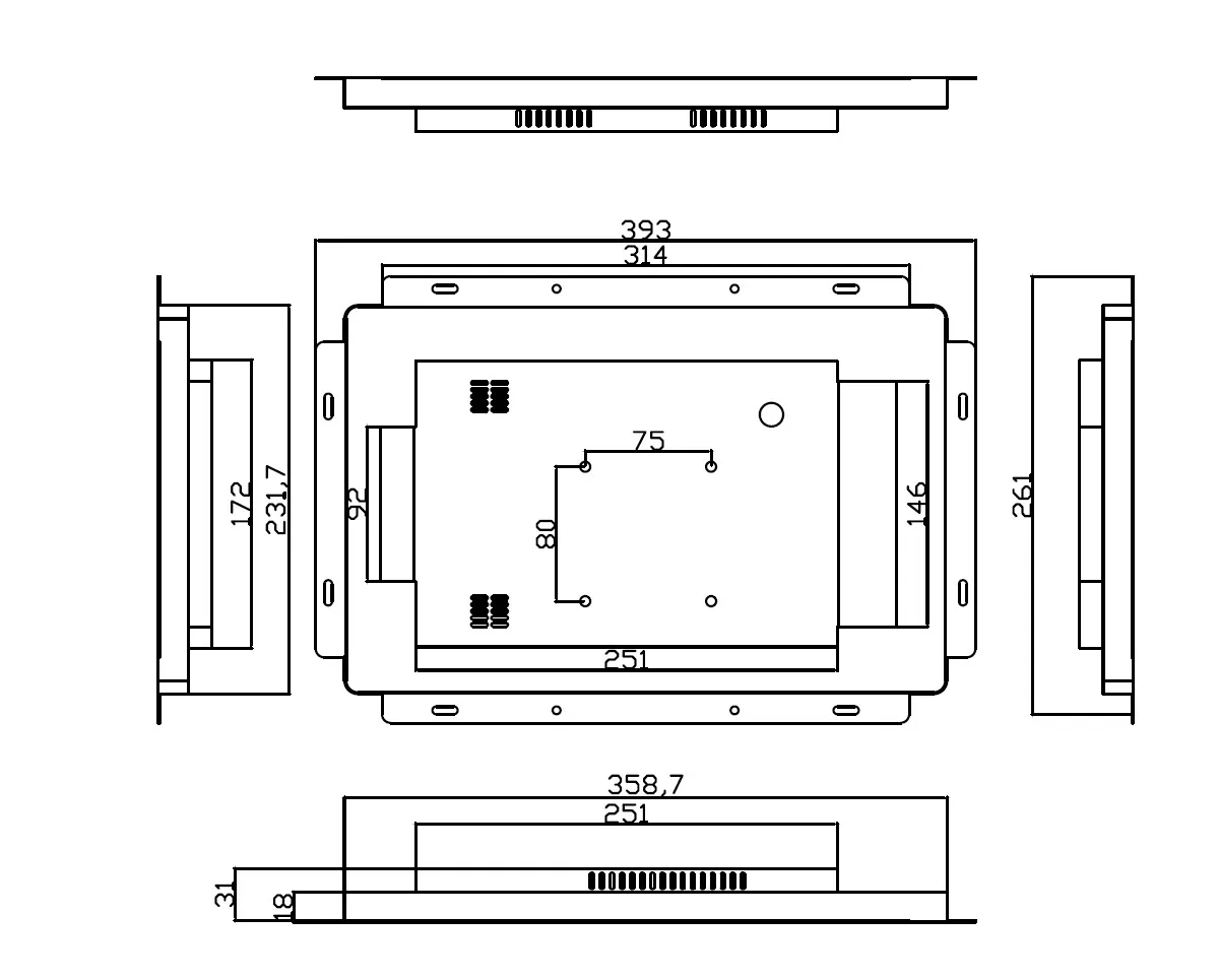 ALLNET Touch Display Tablet 14 Zoll zbh. Wandmontage Einbaurahmen für Unterputz/Hohlraum aufliegend – Bild 5