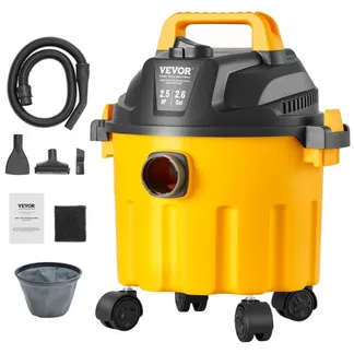 VEVOR Nass-/Trockensauger, 10 l, 2 PS Spitzenleistung, effiziente Saug- und Gebläseleistung mit Düse, Rollen, tragbarer Werkstattsauger mit Aufsätzen, leichter Werkstattsauger, ideal für Teppiche, Schmutz, Tierhaare, gelb VEVOR Nass-/Trockensauger, 10 l, 2 PS Spitzenleistung, effiziente Saug- und Gebläseleistung mit Düse, Rollen, tragbarer Werkstattsauger mit Aufsätzen, leichter Werkstattsauger, ideal für Teppiche, Schmutz, Tierhaare, gelb