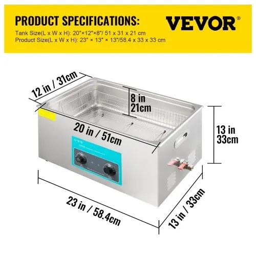 VEVOR Ultraschallreiniger 30L Ultraschall-Reinigungsmaschine Schmuck Brille – Bild 6