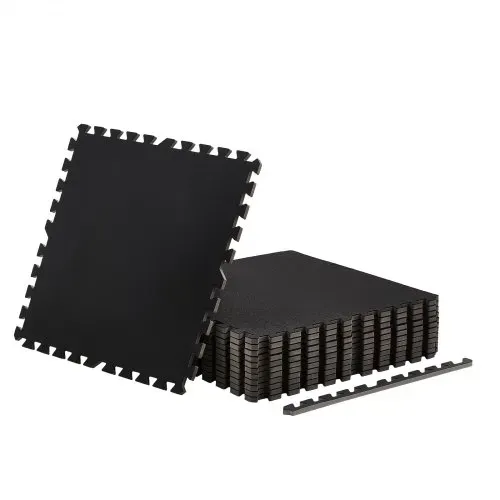 VEVOR 12 x Puzzlematte Bodenschutzmatte 610 x 610 x 14 mm, Hochdichte EVA-Schaumstoffmatte, Ineinandergreifende Fitnessmatte Gymnastikmatte Sportmatte, Trainingsmatte Schwarz Heim-Fitnessstudio – Bild 9