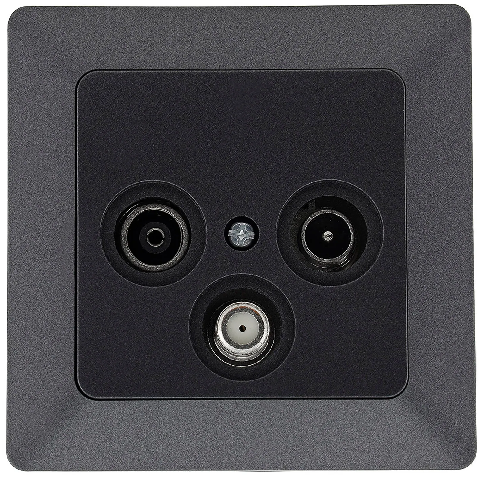 MILOS Antennendose TV+Radio+Sat inkl. Rahmen, UP, Anthrazit MILOS Antennendose TV+Radio+Sat inkl. Rahmen, UP, Anthrazit