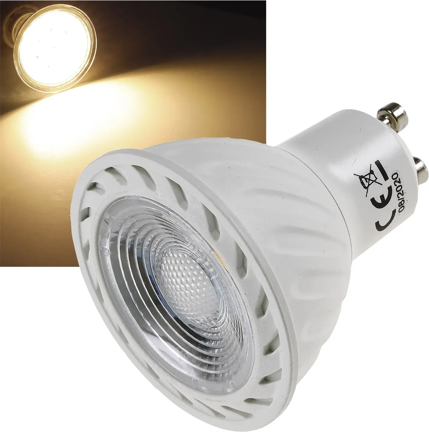 LED Strahler GU10 “H60 COB Dimmbar” 3000k, 510lm, 230V/7W, warmweiß LED Strahler GU10 “H60 COB Dimmbar” 3000k, 510lm, 230V/7W, warmweiß