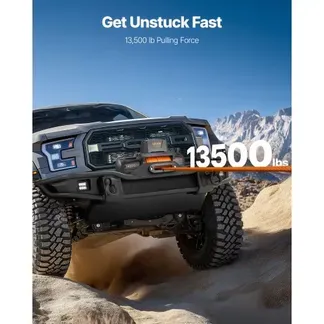 VEVOR Elektrische Seilwinde, 6100 kg, 12 V DC LKW-Winde mit Φ 9,5 mm x 28 m Synthetikseil, kabellose & kabelgebundene Fernbedienung, IP67 zum Abschleppen von Geländewagen, Jeeps, Anhängern & Booten VEVOR Elektrische Seilwinde, 6100 kg, 12 V DC LKW-Winde mit Φ 9,5 mm x 28 m Synthetikseil, kabellose & kabelgebundene Fernbedienung, IP67 zum Abschleppen von Geländewagen, Jeeps, Anhängern & Booten