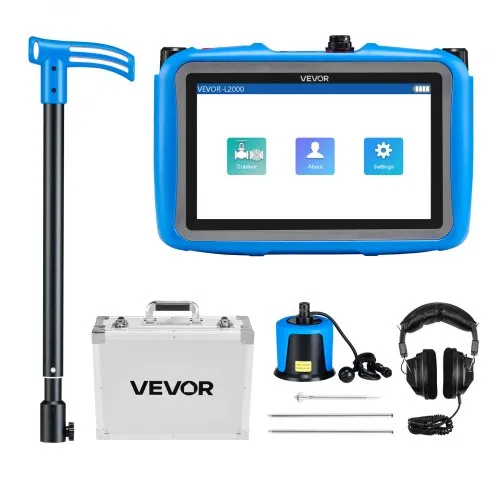 VEVOR Rohr-Wasserleckdetektor, 1 Hz – 10.000 Hz, 7-Zoll-Touchscreen, Wasserlecksuchgerät für 5 m lange unterirdische Rohrleitungen mit mittlerem Sensor, 3 Abhörstäben, Kopfhörer & Tasche VEVOR Rohr-Wasserleckdetektor, 1 Hz – 10.000 Hz, 7-Zoll-Touchscreen, Wasserlecksuchgerät für 5 m lange unterirdische Rohrleitungen mit mittlerem Sensor, 3 Abhörstäben, Kopfhörer & Tasche